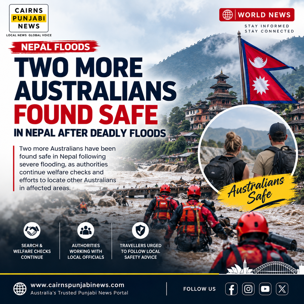Two More Australians Found Safe in Nepal After Deadly Floods