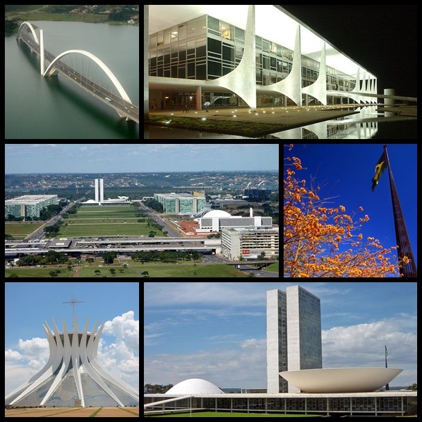 Archive montage of Brasília landmarks, 2009; not a photograph of the trade meeting.
